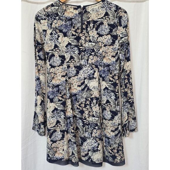 Rossmore Adele Dress Long Sleeve Floral Bell Sleeve Flare Small Blue NEW WITH TA - Picture 7 of 8